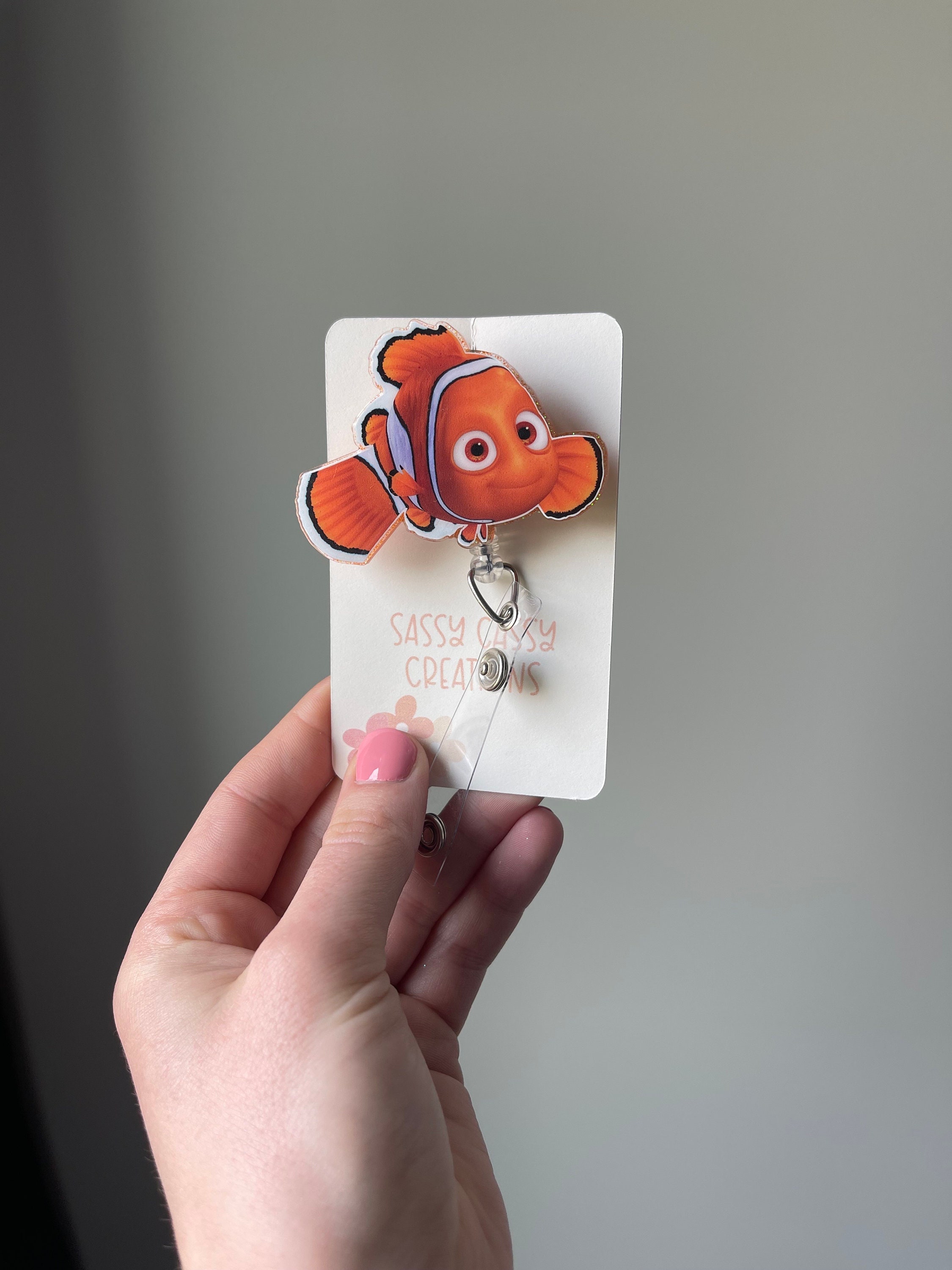 Rhinestone Dory Finding Nemo Retractable ID Badge Reel, Nurse Badge Reel 