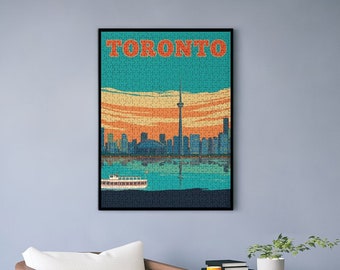 500/1000 pcs Toronto Canada vintage World Travel City Jigsaw Puzzle for Game Night gift presents, Educational Toys, birthday gift