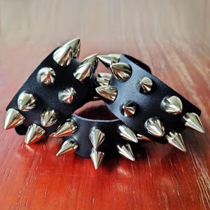 Studded Spike Leather Cuff Bracelet: Punk Rock Goth Wristband