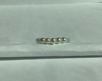 Minimalist White Pearl Ring