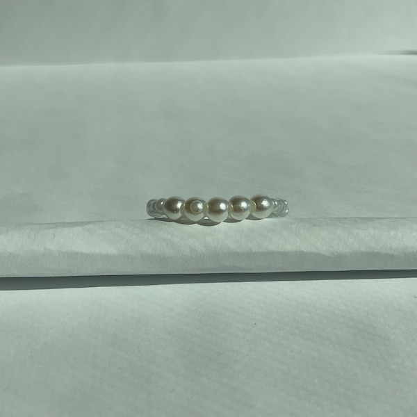 Minimalist White Pearl Ring