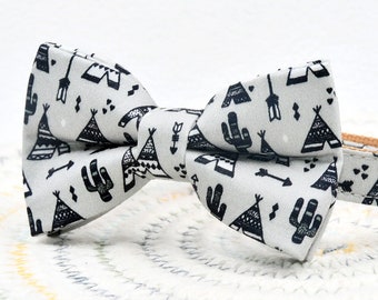 Teepee Cat Collar Bow Tie Set, Gray Pearl Bell, Kitten Puppy Sizes
