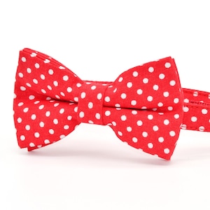 Collar para gatos con lunares, lazo y flores, collar para gatos con lunares rojos para invierno, regalo de boda, cumpleaños o Navidad para gatos