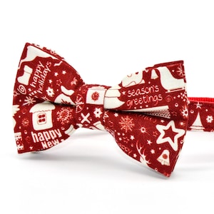Muñeco de nieve de Navidad con collar de gato de alce / lazo / flor, collar de gato de invierno rojo, boda / cumpleaños / regalo de Navidad para gato