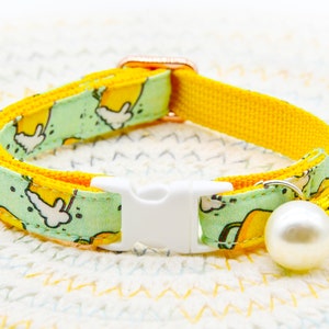 Cat Collar, Beer, Cat Collar / Matching Bell and Pearl  / Wedding / Cat + Small Dog Sizes