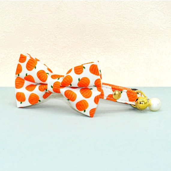 かぼちゃの猫用首輪リボン：秋のハロウィンペット用首輪 - Etsy 日本