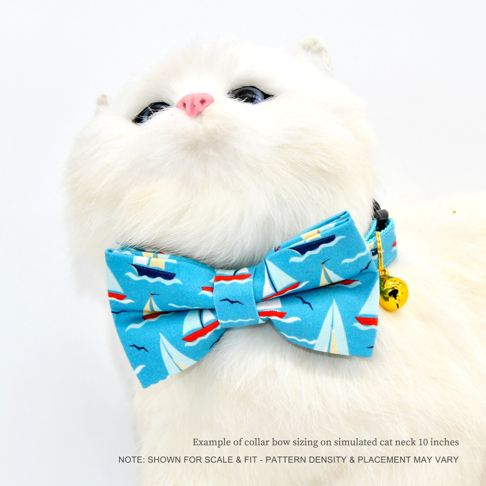 Sloop Cat Sailboat Cat Collar With Bell – Lake Blue, Safety Buckle - Etsy