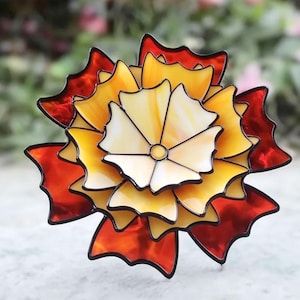 Digitaler Download Glasmalerei Sukkulenten 3D Blumenmuster 4 Schicht | wasserlose Pflanze, Kaktus, Sukkulente | Hobby Lizenz Download