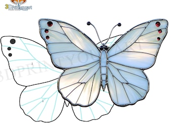 Download digitale Modello farfalla Apollo in vetro colorato / Design acchiappasole festivo / Download licenza hobby