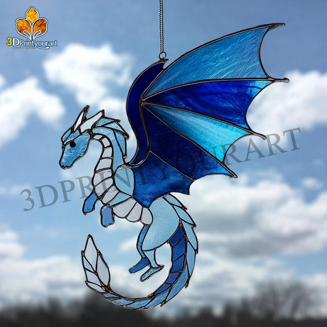 Digital Download Stained Glass Dragon Pattern Festive Suncatcher digital-download-stained-glass-dragon-pattern-festive-suncatcher