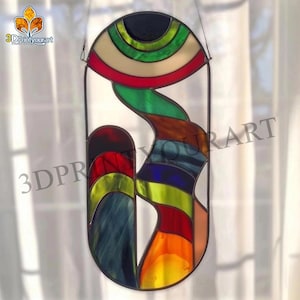 Digital Download Stained Glass Abstract Pattern | Festive Suncatcher Design | Hobby License Download