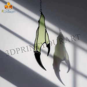 Digital Download Stained Glass Witch&#39;s Hand Pattern | Festive Suncatcher Design | Hobby License Download