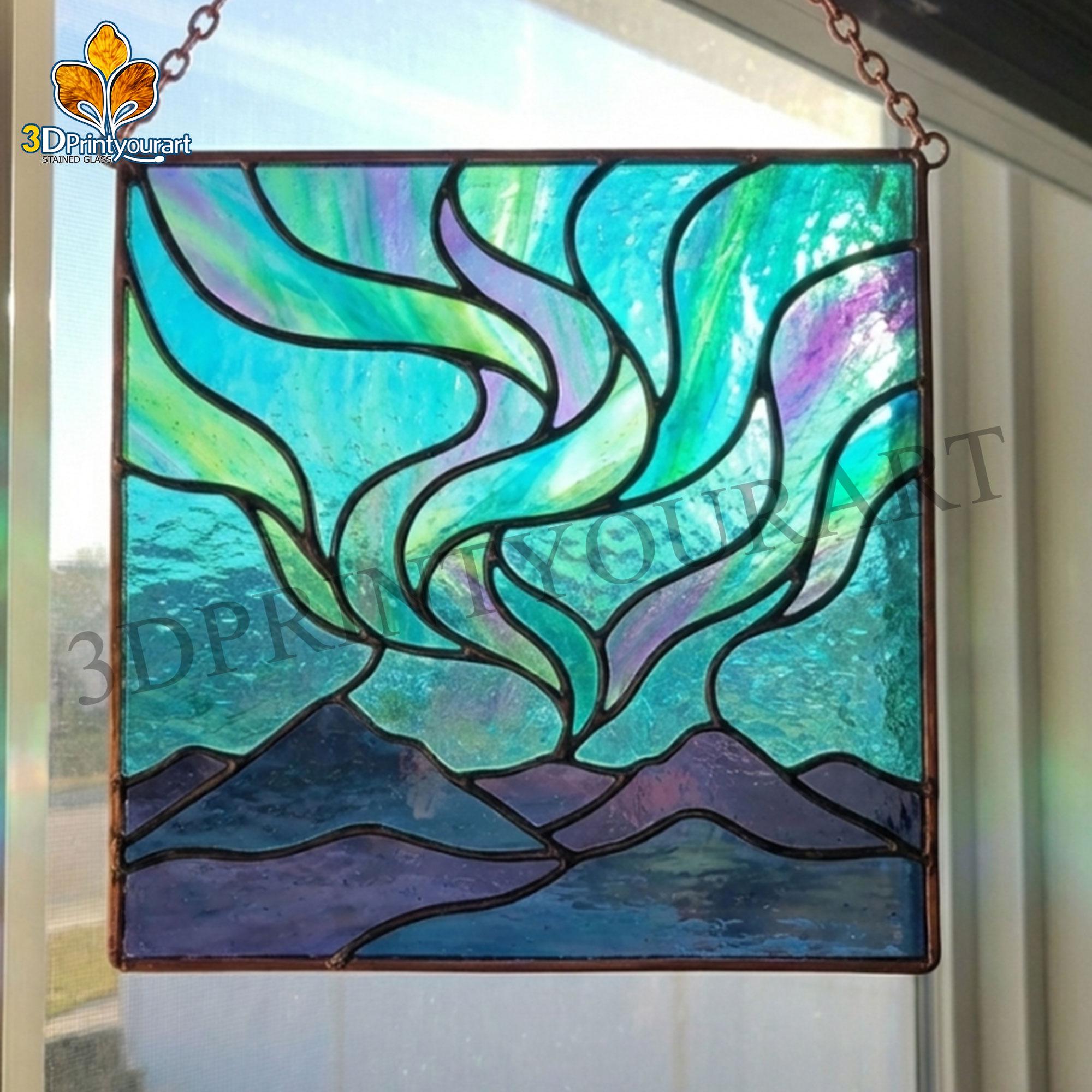 Northern Lights Stained Glass - Etsy