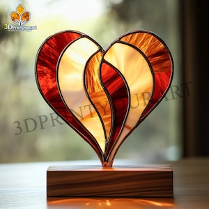 Digital Download Stained Glass Heart Pattern | Festive Suncatcher Design | Hobby License Download