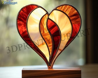 デジタルダウンロード ステンドグラス ハート柄 | お祝いサン