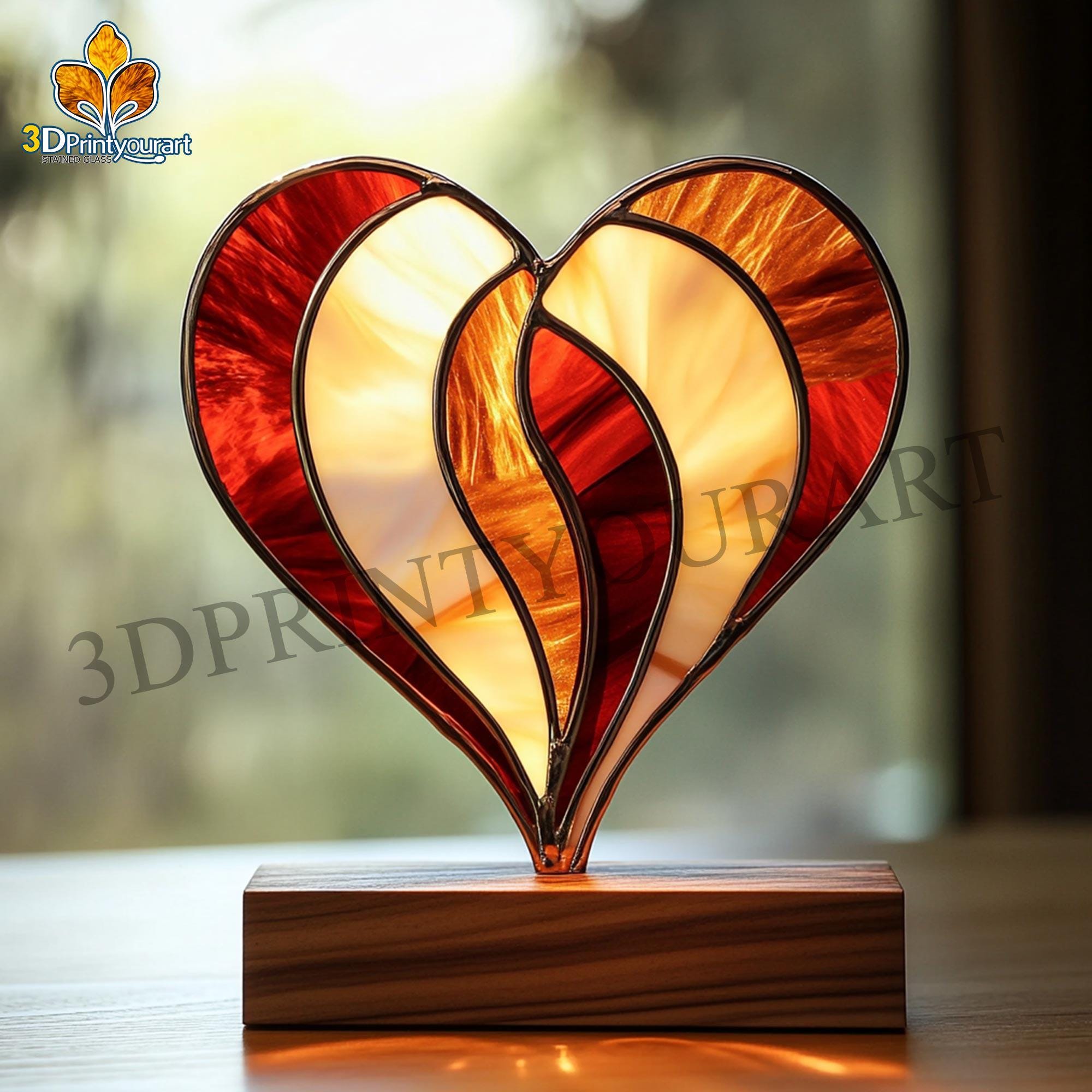 デジタルダウンロード ステンドグラス ハート柄 | お祝いサン