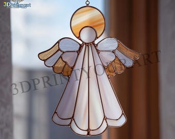 Digital Download Stained Glass Angel Pattern | Festive Suncatcher Design | Hobby License Download