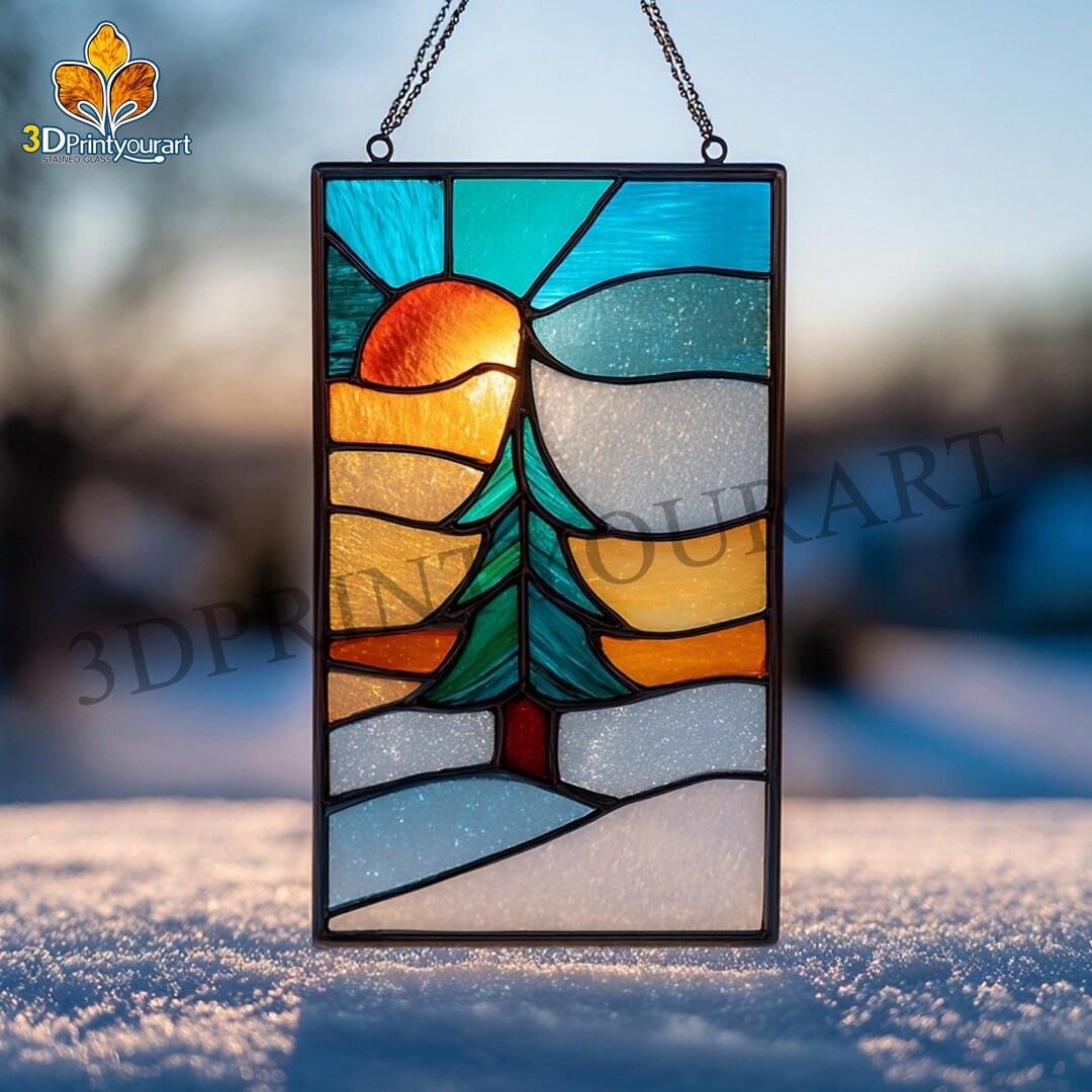 Digital Download Stained Glass Christmas Tree Pattern | Festive ...