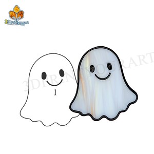 Digital Download Stained Glass Ghost Pattern | Festive Suncatcher ...