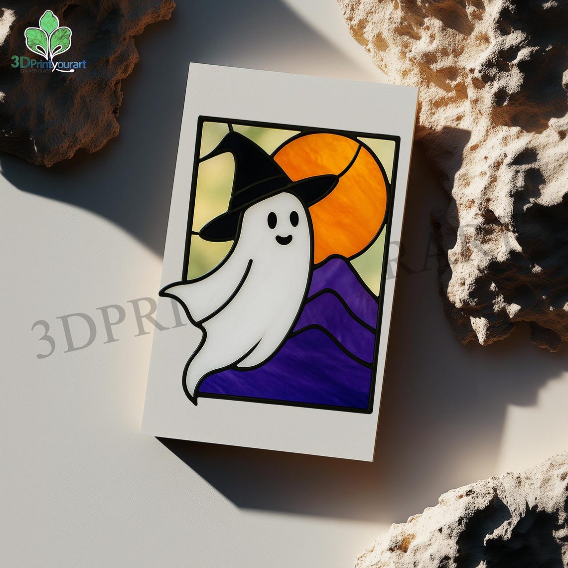 Digital Download Stained Glass Ghost Pattern | Festive Suncatcher ...