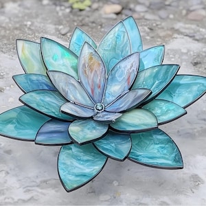 Digitaler Download Glasmalerei Sukkulenten 3D Blumenmuster 4 Schicht | wasserlose Pflanze, Kaktus, Sukkulente | Hobby Lizenz Download