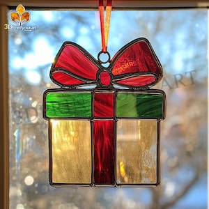 Digital Download Stained Glass Christmas gift Pattern | Festive Suncatcher Design | Hobby License Download
