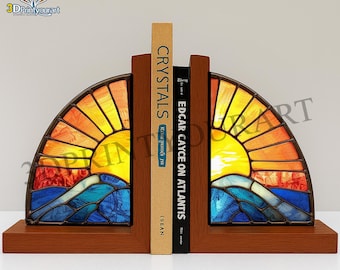 Digital Download Stained Glass Sun Bookend Pattern | Festive Suncatcher Design | Hobby License Download
