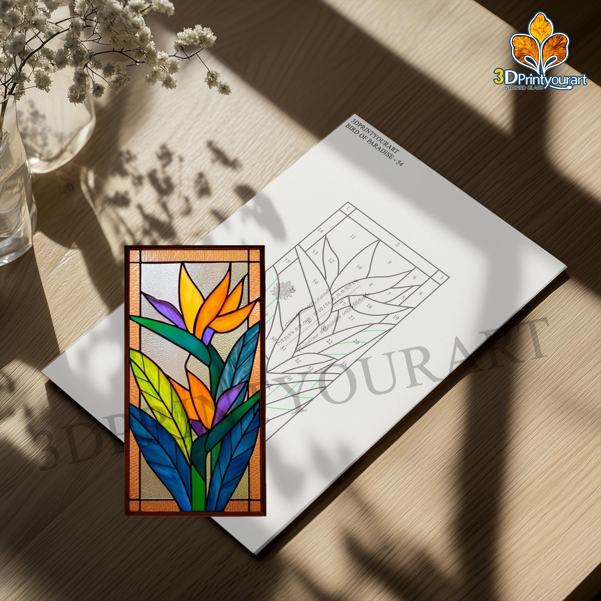 Digital Download Stained Glass Bird of Paradise Flower Pattern ...