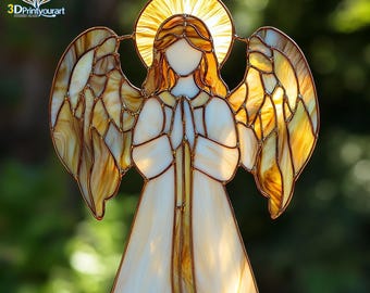 Digital Download Stained Glass Angel 1 Pattern | Festive Suncatcher Design | Hobby License Download