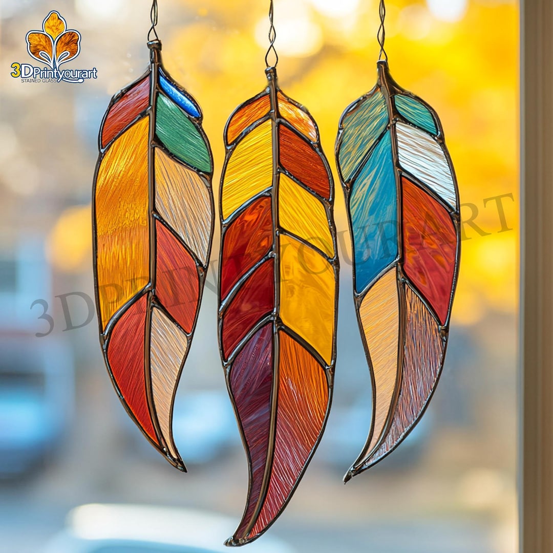 Stained Glass Feather Pattern