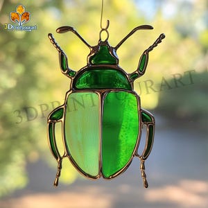 Digital Download Stained Glass Beetle 01 Muster | Festliches Suncatcher Design | Hobby Lizenz Download