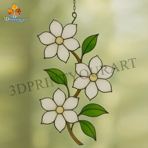 Digital Download Stained Glass Daisy R26 Pattern | Festive Suncatcher Design | Hobby License Download