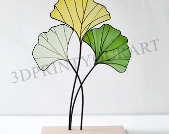 Digital Pattern Stained glass Ginkgo Leaf Digital Download  Flowers Hobby License Teardrop Suncatche