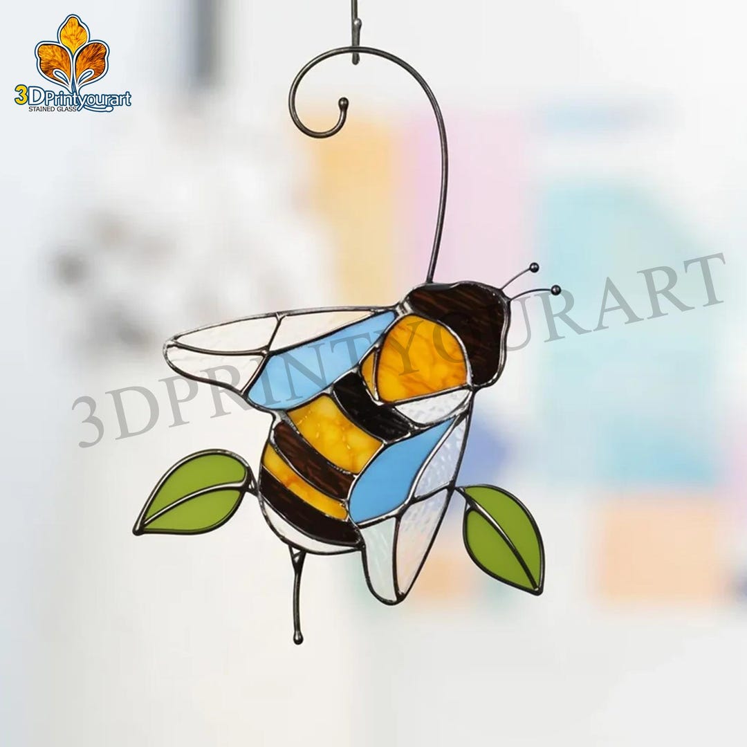 Digital Download Stained Glass Bee Pattern | Festive Suncatcher Design ...