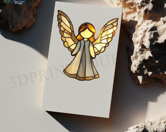 Digital Download Stained Glass Angel Pattern M01 | Festive Suncatcher Design | Hobby License Download