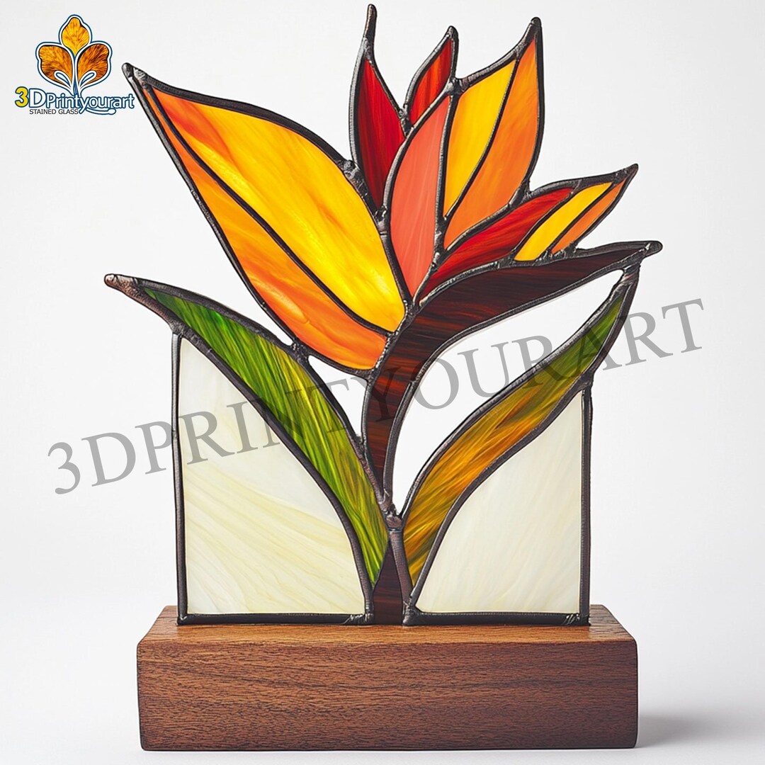 Digital Download Stained Glass Bird of Paradise Pattern | Festive ...