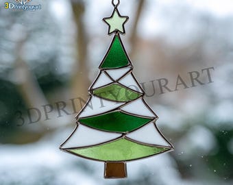 ステンドグラスパネル　クリスマス① 送料無料*ステンドグラス風*クリスマスツリー・クリスマス