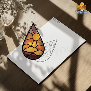 Digital Download Stained Glass Sun Drop Pattern | Festive Suncatcher ...
