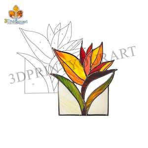 Digital Download Stained Glass Bird of Paradise Pattern | Festive ...