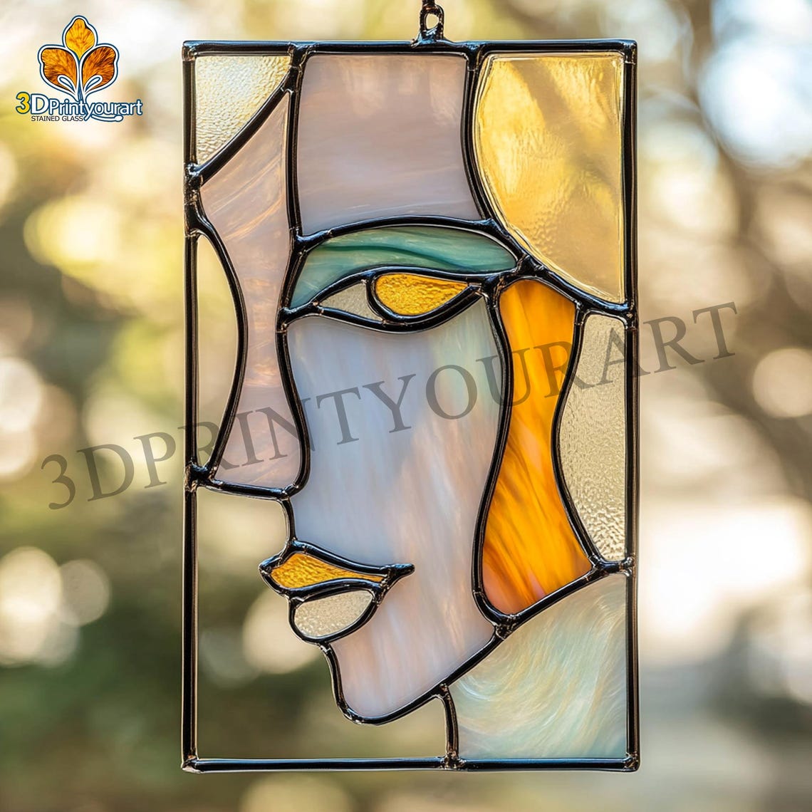 Festive Portrait Pattern Digital Download Stained Glass Art Portrait Pattern | Festive ...