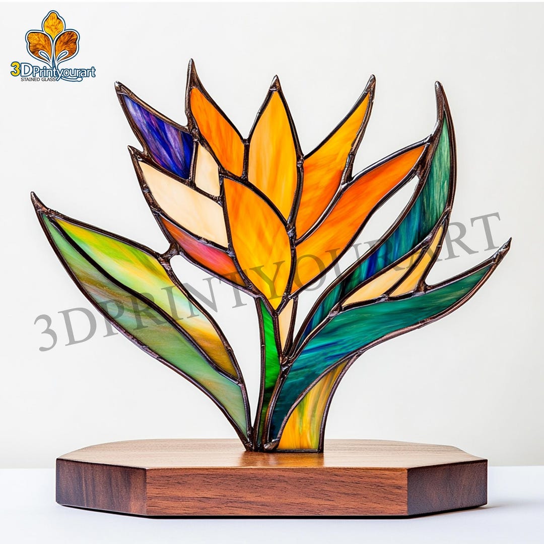 Digital Download Stained Glass Bird of Paradise Pattern | Festive ...