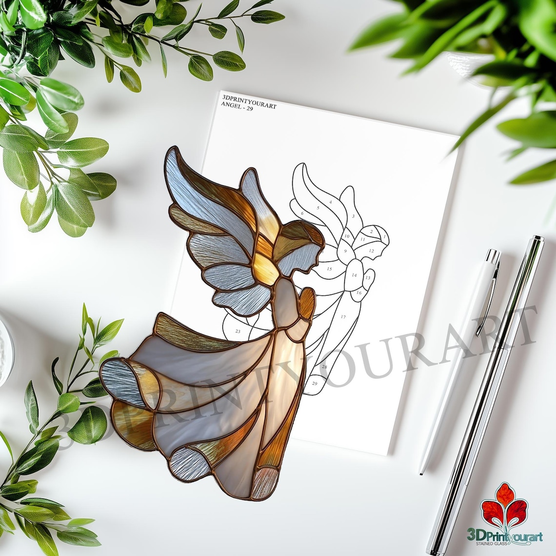 Stained Glass Angel Patternsnull