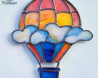 Digital Download Stained Glass Ballooning Pattern | Festive Suncatcher Design | Hobby License Download
