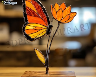 Digital Download Stained Glass Butterfly Pattern | Festive Suncatcher Design | Hobby License Download