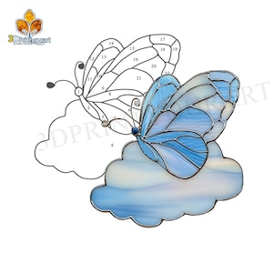 Digital Download Stained Glass Butterfly Pattern | Festive Suncatcher Design | Hobby License Download