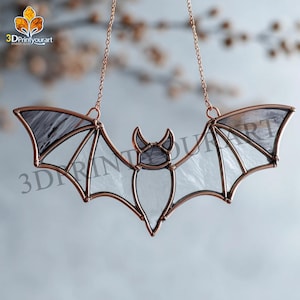 Digital Download Stained Glass Bat Pattern | Festive Suncatcher Design | Hobby License Download