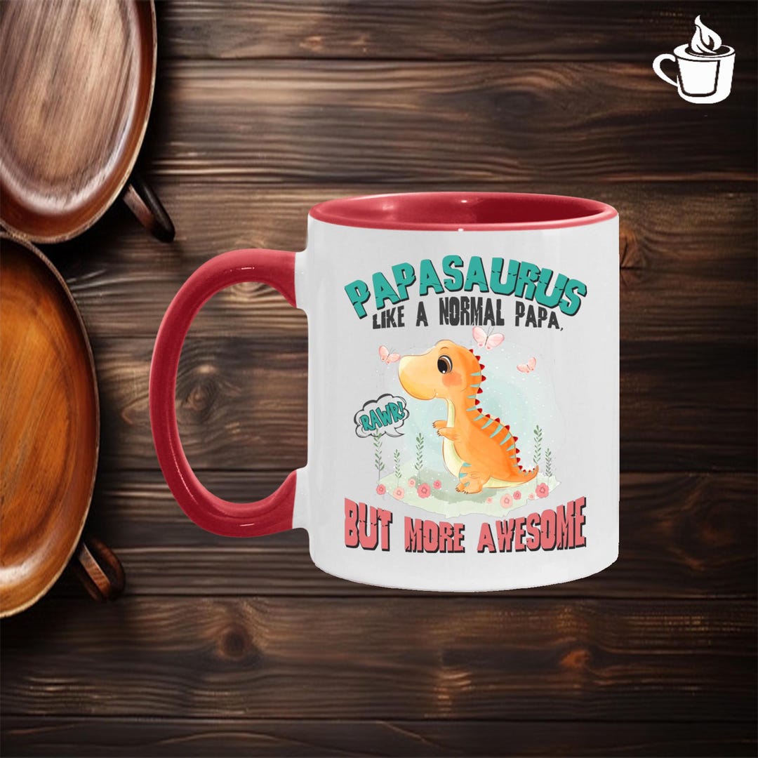 T-Shirt "Papysaurus" Humoristique Pour Grand-Père - Cadeau Fête Des Pères, Style Décontracté, Coupe Classique