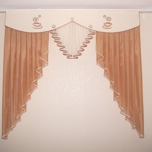 Curtains with valance, kitchen curtains