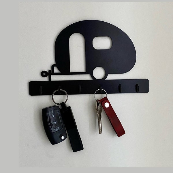 Black Camper Trailer Key Holder, Camper Key Holder