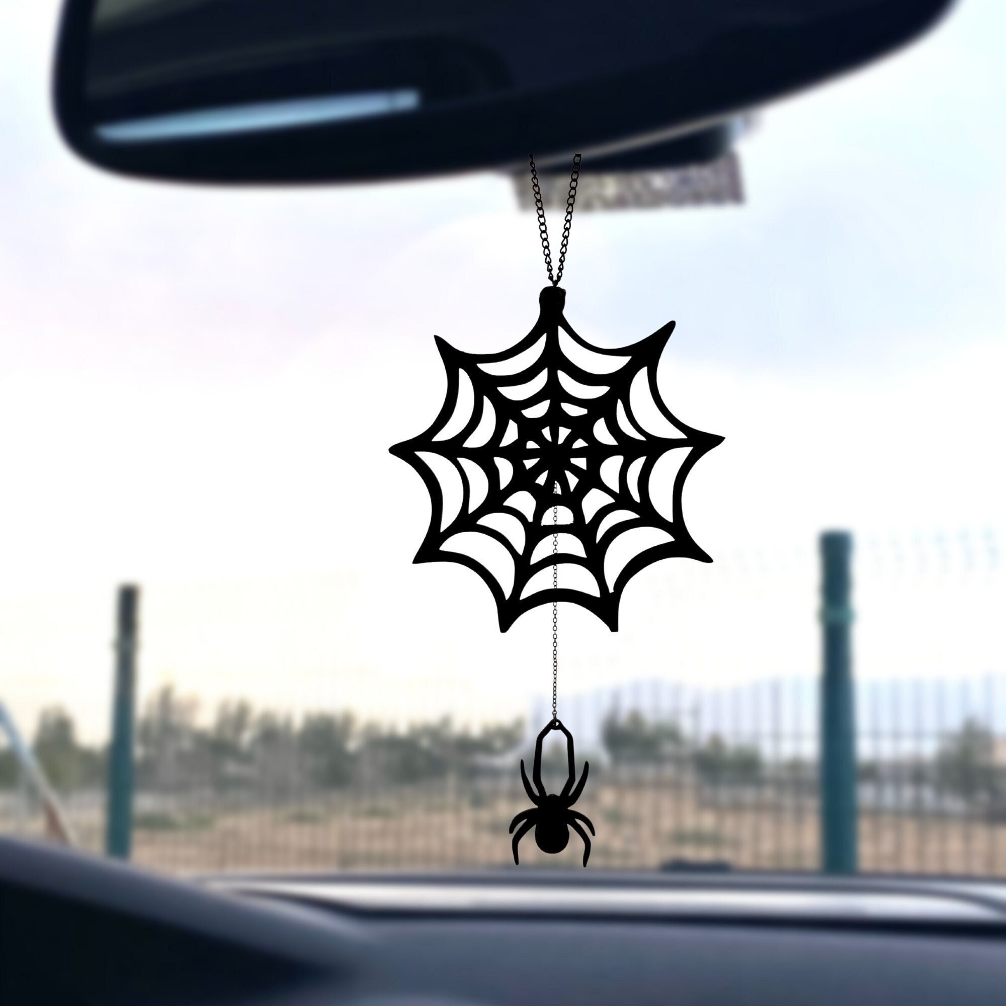Raven Skull Moon Stars Rearview Mirror Car Charm, dark witchy room dec –  MargayB